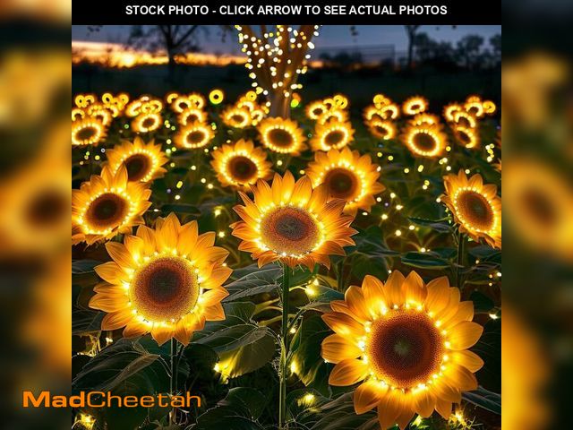 Lot 74-13957364 - 6 Pack Solar Lights Outdoor, Solar Flowers Outdoor Waterproof, Sunflower Garden Decor, Solar-Powered...