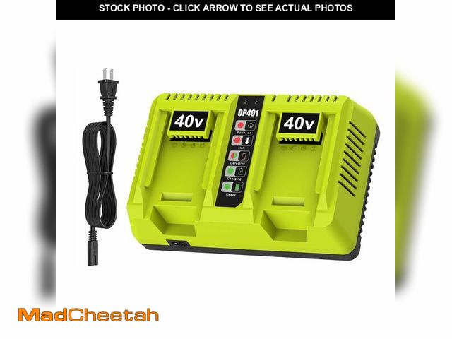 Lot 74-14044263 - 2-Port OP401 Charger Replacement for Ryobi 40v Battery Charger Compatible with Ryobi 40V Battery OP4...