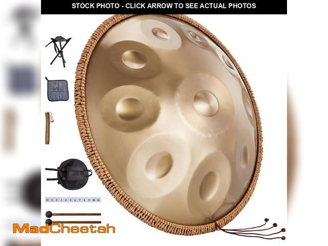 Lot 74-14280419 - SKYSHALO Handpan Drum, 22in &amp; 10 Notes, D Minor Hand Drum, Hand Pan Drum Instrument with Mallets...