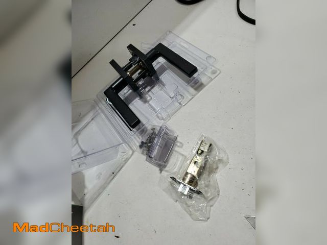 Lot 74-10524182 - Kwikset Halifax Square Matte Black Hall/Closet Passage Door Lever - UNUSED