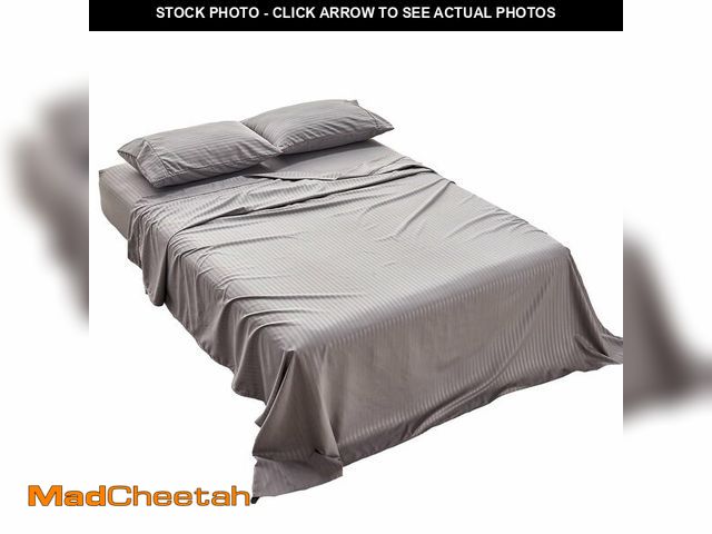 Lot 74-13544862 - Kingnex Striped Pattern Olympic Queen Sheets Sets 66x80 for Super Queen Bed Soft Double Brushed 1800...