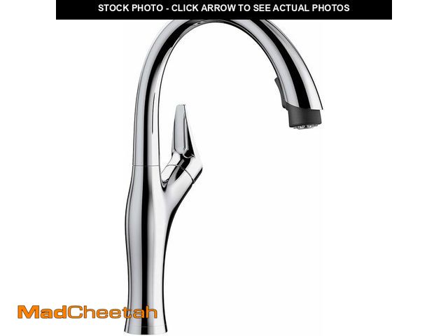 Lot 74-13733598 - Blanco 443040 Artona Pull-Down Faucet 1.5 GPM - PVD Steel/Soft White - UNUSED