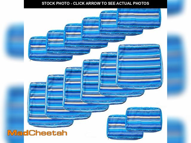 Lot 74-14066016 - VERASCOT 14Pcs Patio Cushion Covers Replacement Outdoor Cushion Cover with Zippers Waterproof Furnit...