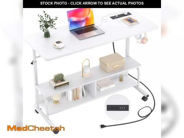 Lot 74-12538742 - (SOME DAMAGE) Armocity Height Adjustable Standing Desk with Power Outlets, 47" Manual Stand Up Desk ...