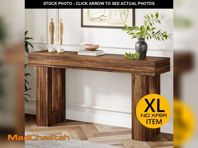 Lot 74-12786174 - Tribesigns Farmhouse Console Table, 63-Inch Long Narrow Sofa Table Behind The Couch, Wooden Rectangu...