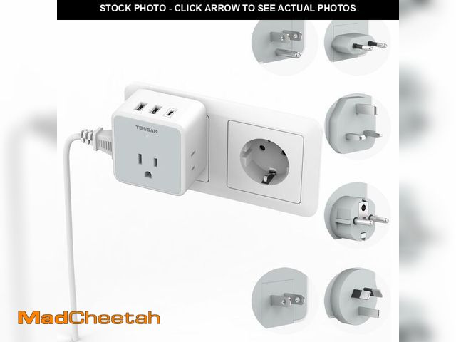 Lot 74-14214209 - TESSAN All European UK Travel Plug Adapter Kit, 6-in-1 International Power Adapter with 3 USB (1 USB...