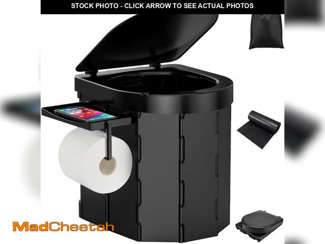 Lot 74-12119311 - PAHTTO Portable Foldable Toilet for Adults with Detachable Phone Shelf and Paper Holder, Waterproof ...