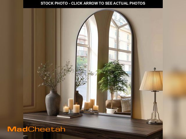 Lot 74-12889743 - CONCETTA 26"x38" Bathroom Mirror, Decor Arched Wall Mirror, Bedroom Vanity Mirror with Metal Frame, ...