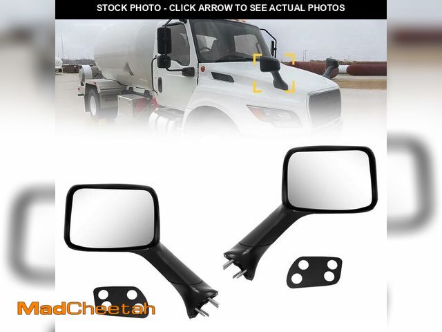 Lot 74-14365122 - Black Hood Mirror Assembly Replacement for International MV 2022 2023 2024, Basic Manual Mirror, a p...