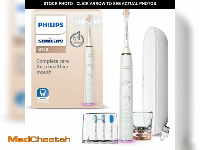 Lot 74-12504336 - Philips Sonicare DiamondClean Smart 9750 Electric Toothbrush, Sonic Toothbrush with App, Pressure Se...