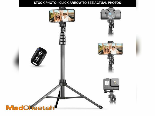 Lot 74-12706806 - UBeesize 72" Phone Tripod &amp; Selfie Stick, Camera Tripod Stand with Wireless Remote and Phone Hol...