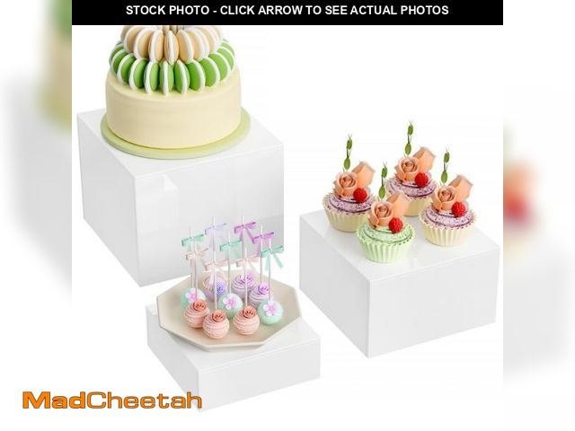 Lot 74-11553350 - MaxGear 3 Pcs Acrylic Buffet Risers, Food Display Stand for Buffet Table, Dessert Cube Boxes with Ho...