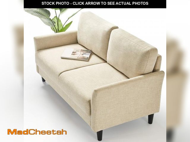 Lot 74-12389565 - ZINUS Jackie Loveseat Sofa, Easy, Tool-Free Assembly, Beige - UNUSED