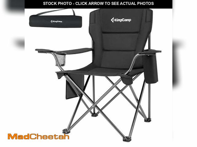 Lot 74-12889294 - KingCamp Oversized Camping Chairs Heavy Duty Padded Folding Lawn Chair Support 300 lbs for Adults Ou...