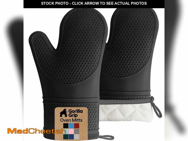 Lot 74-14354133 - GORILLA GRIP Heat Resistant Durable Silicone Oven Mitts, BPA-Free Protective Grilling Potholders, So...