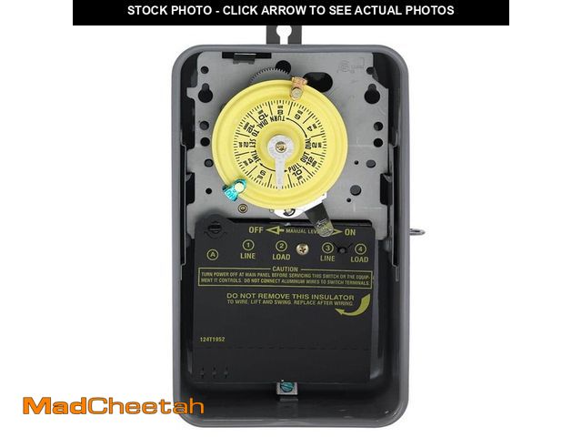 Lot 74-14113633 - Intermatic T100 Series 40 Amp 24-Hour Outdoor Mechanical Timer with Double Pole Single Throw switchi...