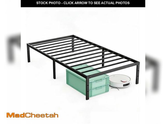 Lot 74-14582016 - OLIXIS Twin Bed Frame, Heavy Duty Sturdy 12 Inch Metal Platform Bed with Storage Space, Enhanced Sta...