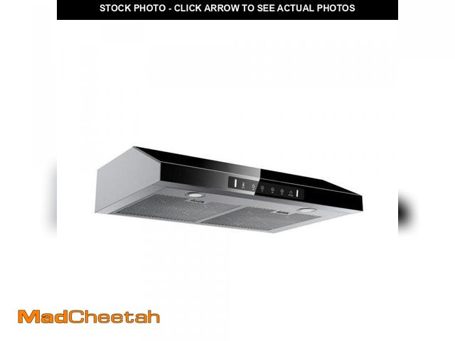 Lot 74-12425672 - VIKIO 30 in. 900 CFM Ducted Under Cabinet Range Hood in Stainless Steel and Black Glass with Baffle ...