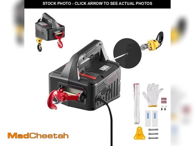Lot 74-14246398 - SKYSHALO 1500-Watt Portable Winch, 2-in-1 Electric Hoist Winch, 1100 lbs. Capacity, 25 ft. Lift Heig...