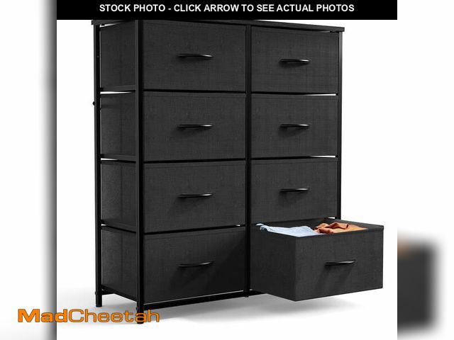 Lot 74-13765213 - edx 8 Drawer Fabric Dresser for Bedroom, Chest of Drawer Organizer Storage Cabinet for Closet, Entry...