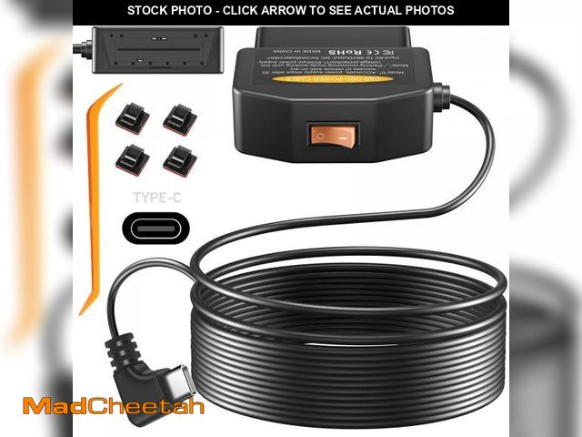 Lot 74-12311006 - OBD2 OBD Power Cable for Dash Camera, OBD to Type-C USB OBDII Adapter Hardwire Charger Cable 24 Hour...