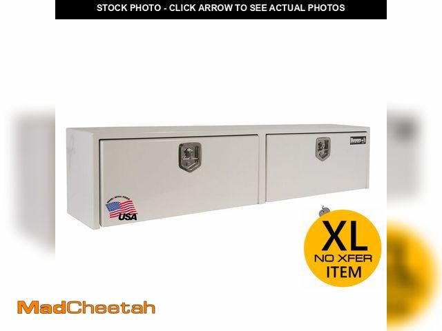 Lot 74-12570413 - (DENTED) Buyers Products 1702840 White Steel Topsider Truck Box With T-Handle Latch, 16 x 13 x 72 In...