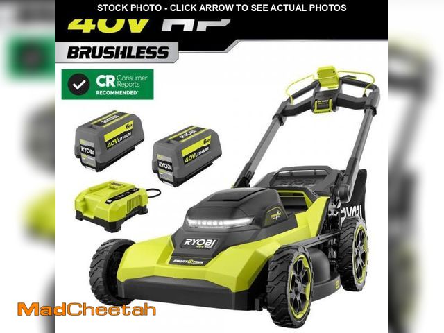 Lot 74-12390937 - RYOBI 40V HP Brushless 21 in. Cordless Battery Walk Behind Multi-Blade Self-Propelled Mower w/ (2) 6...