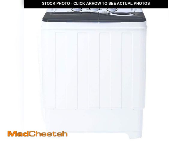 Lot 74-14182166 - Elexnux 3 cu. ft. Compact Top Load Twin Tub Washer with Simultaneous Wash and Spin, Door Window in W...