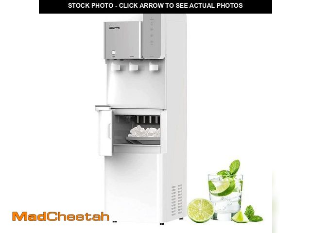 Lot 74-13112559 - Elexnux Top Loading 3-in-1 White Hot Cold Water Cooler Dispenser with Ice Maker,3-Temperatures and B...