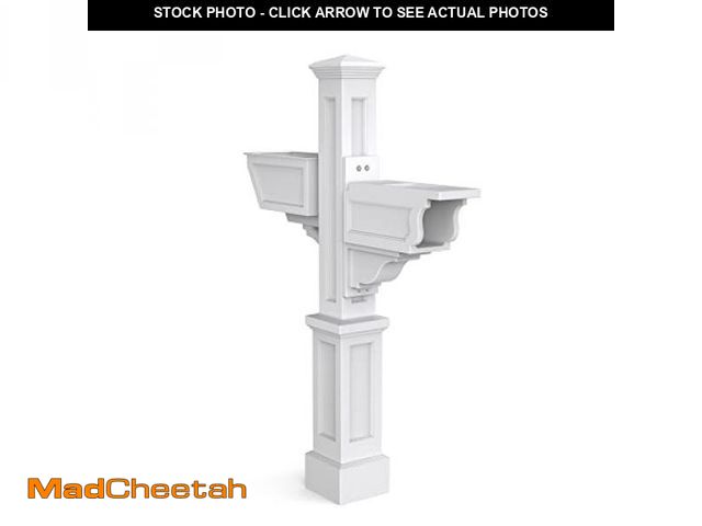 Lot 74-12167642 - Mayne Signature Plus Mailbox Post with Newspaper Slot and Planter - Weather-Resistant, Durable Class...