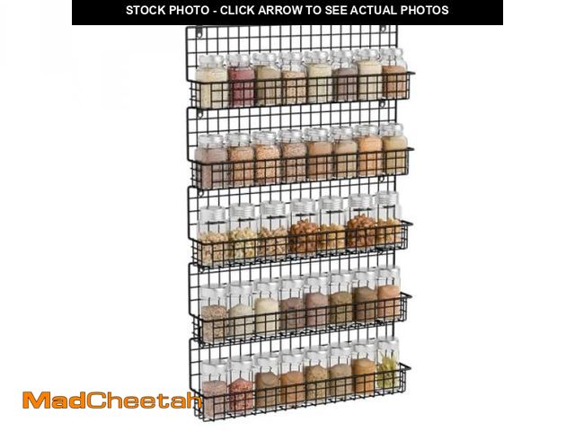 Lot 74-11860553 - X-cosrack Spice Rack Organizer, 5-Tier Wall Spice Rack, Stackable Hanging Spice Jars Storage Racks, ...