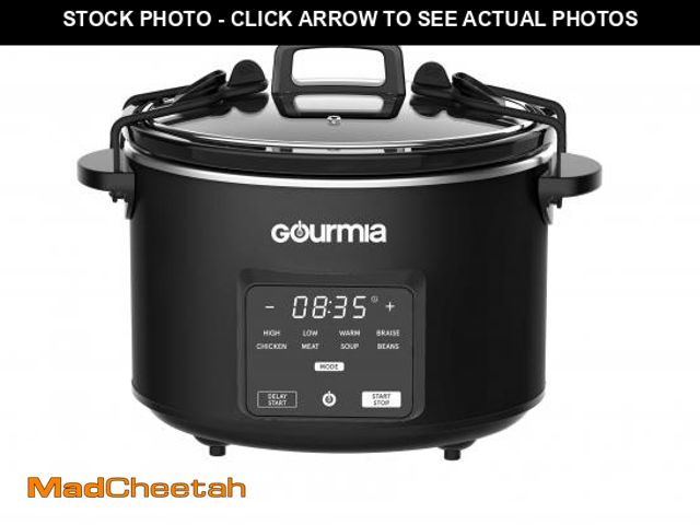 Lot 74-12527735 - Gourmia 4.5 Qt, Programmable Slow Cooker with 5 One-Touch Presets &amp; Locking Lid - USED