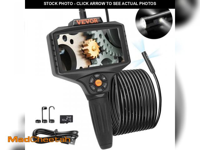 Lot 74-12365646 - VEVOR Triple Lens Endoscope Inspection Camera 5 in. Screen Drain Snake Camera Borescope with 16.5 ft...