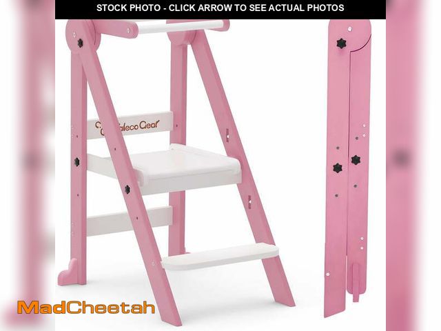 Lot 74-12779152 - G TALECO GEAR Foldable Toddler Tower, Kitchen Kids Step Stool Helper, Standing Tower with 3 Adjustab...