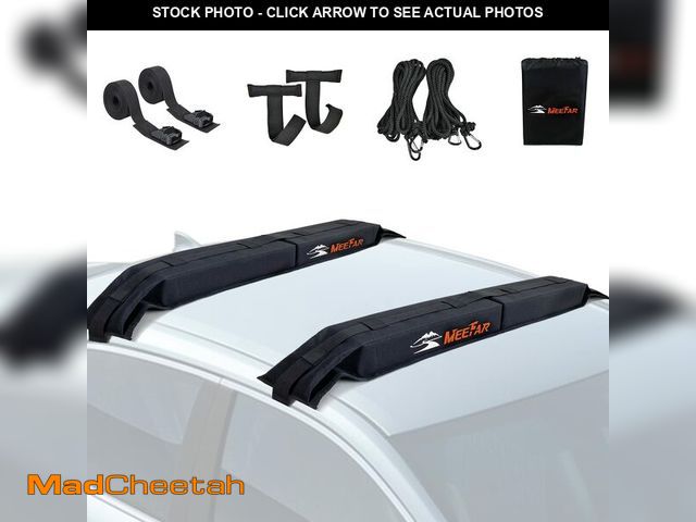 Lot 74-14269941 - MeeFar Universal Car Soft Roof Rack Pads Luggage Carrier System for Kayak Surfboard SUP Canoe Includ...
