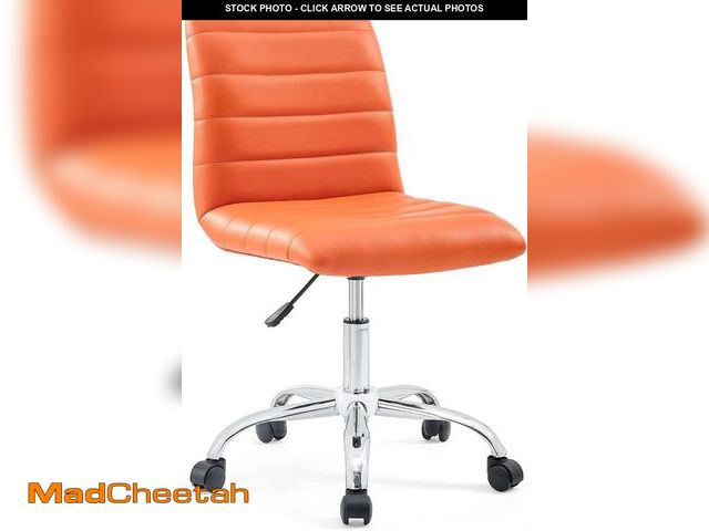Lot 74-12137135 - Modway Ripple Ribbed Armless Mid Back Swivel Computer Desk Office Chair In Orange - UNUSED