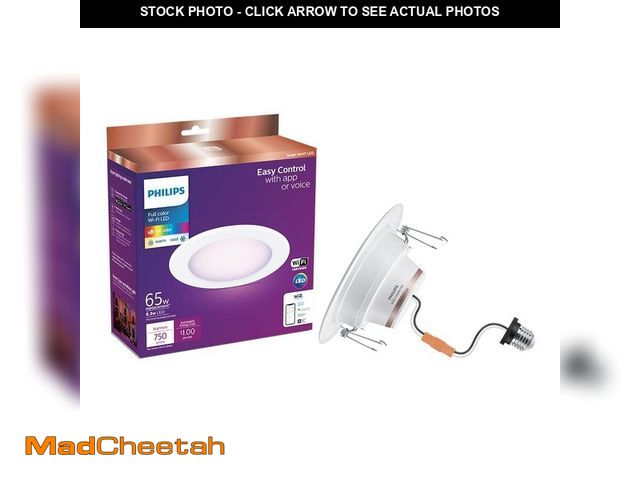 Lot 74-12776611 - Philips 5 in. / 6 in. LED Color Changing 65-Watt Equivalent Wi-Fi Smart Recessed Downlight Powered b...