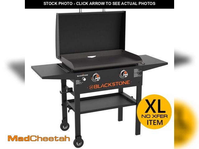 Lot 74-13789554 - BLACKSTONE 1883 Original 28Ã¢â¬Â Griddle with Integrated Protective Hood and Counter Height Side S...