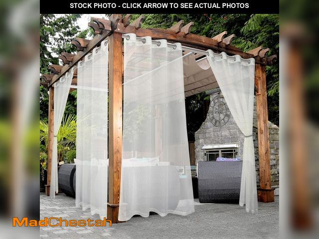 Lot 74-12304363 - BONZER Waterproof Indoor/Outdoor Sheer Curtains for Patio - 2 Panels Grommet Voile Curtains for Livi...