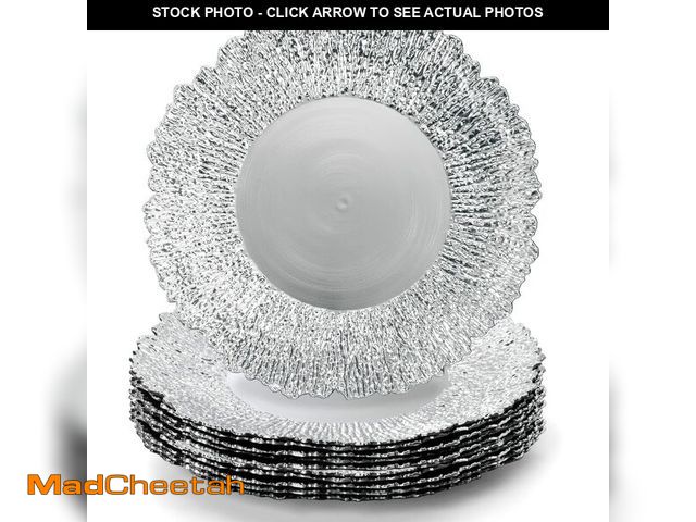 Lot 74-12970802 - Coloch Set of 12 Plastic Charger Plates, 13" Reusable Reef Serving Chargers for Dinner Plate Round S...
