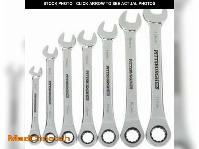 Lot 74-14081551 - Pittsburgh Professional 7 Piece Metric Ratcheting Combo Wrench Set by Pittsburgh Professional - UNUS...