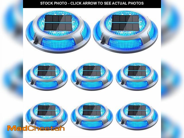 Lot 74-13954503 - Solar Driveway Lights, 8 Pack Heavy Duty Driveway Lights Solar Powered 2 Color Mode (Cool White/Blue...