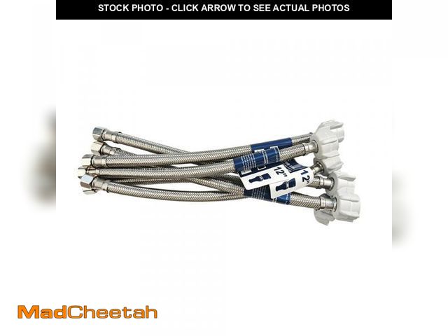 Lot 74-12211941 - (6pcs 12 inch) PLUMBINGMASTER Toilet Water Supply Line,3/8" Comp x 7/8" BC Braided Stainless Steel T...
