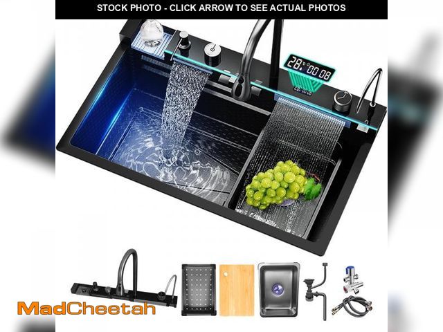 Lot 74-12164501 - NOYHHAV Sinks Undermount or Countertop Single Bowl Stainless Steel Kitchen Sink with Drain basket, c...