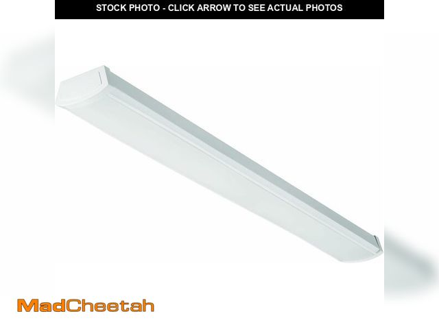 Lot 74-14068203 - Lithonia Lighting 4 Foot LED Light Fixture, Low-Profile LED Wraparound Flush Mount Ceiling Light, 40...