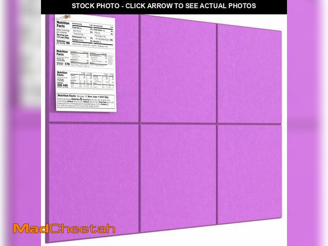 Lot 74-12714615 - MaxGear Large Cork Board for Wall 36" x 24", Rose Pink Bulletin Board, 6 Pack Felt Wall Tiles with P...