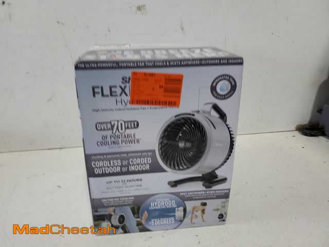 Lot 74-12543592 - Shark FlexBreeze HydroGo 8.4 in. 5-Fan Speeds Personal Misting Portable Fan in Dark Grey with Ultra-...