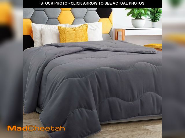 Lot 74-12879249 - MEELUS Lightweight Comforter Cooling Grey, All Season Duvet Insert Breathable Queen Size Summer Bedd...