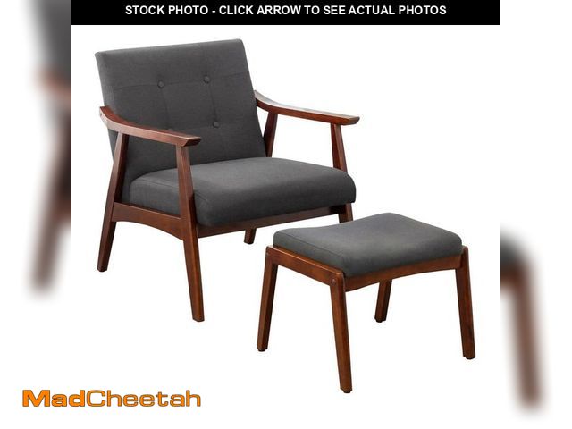 Lot 74-13037392 - Convenience Concepts Take a Seat Natalie Accent Espresso/Dark Gray Fabric Chair and Ottoman Set - UN...