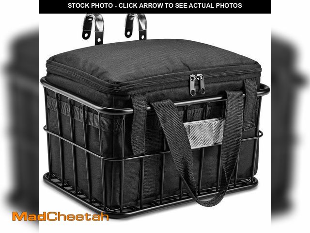 Lot 74-14295564 - CDYWD Bike Basket Front with Removable Liner Bag, Large Bicycle Front Basket for Men Women, Heavy Du...